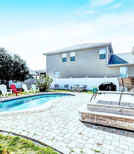 Enjoy the nice sized Pool Deck at Crystal Cottage