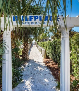 Gulf Place private beach access
