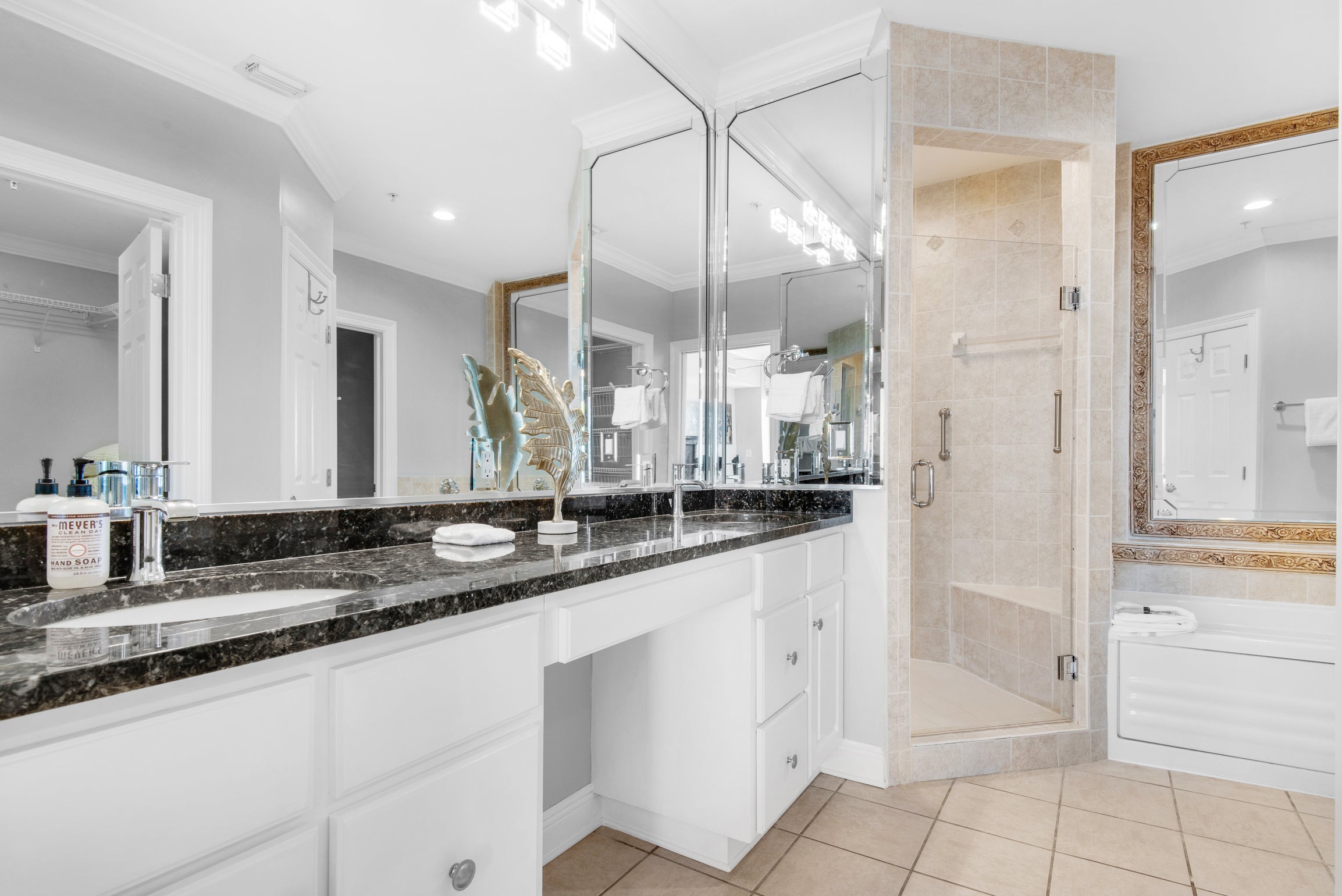 Master bathroom with large walk-in shower