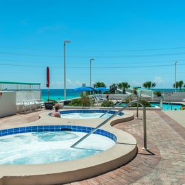 Dual hot tubs and pool at Surfside 