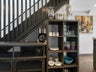 Kitchen storage by the stairs