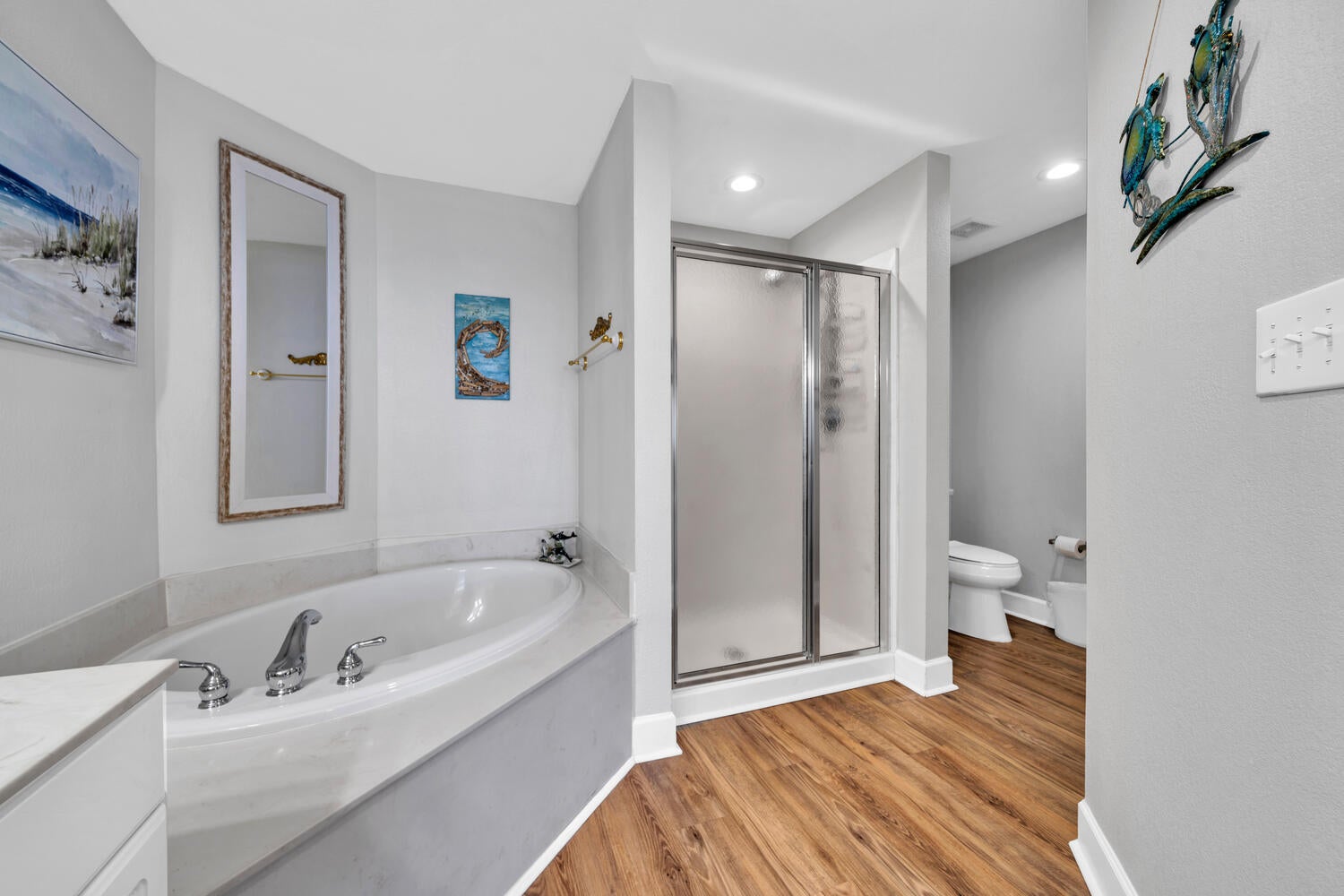 Master tub and walk-in shower