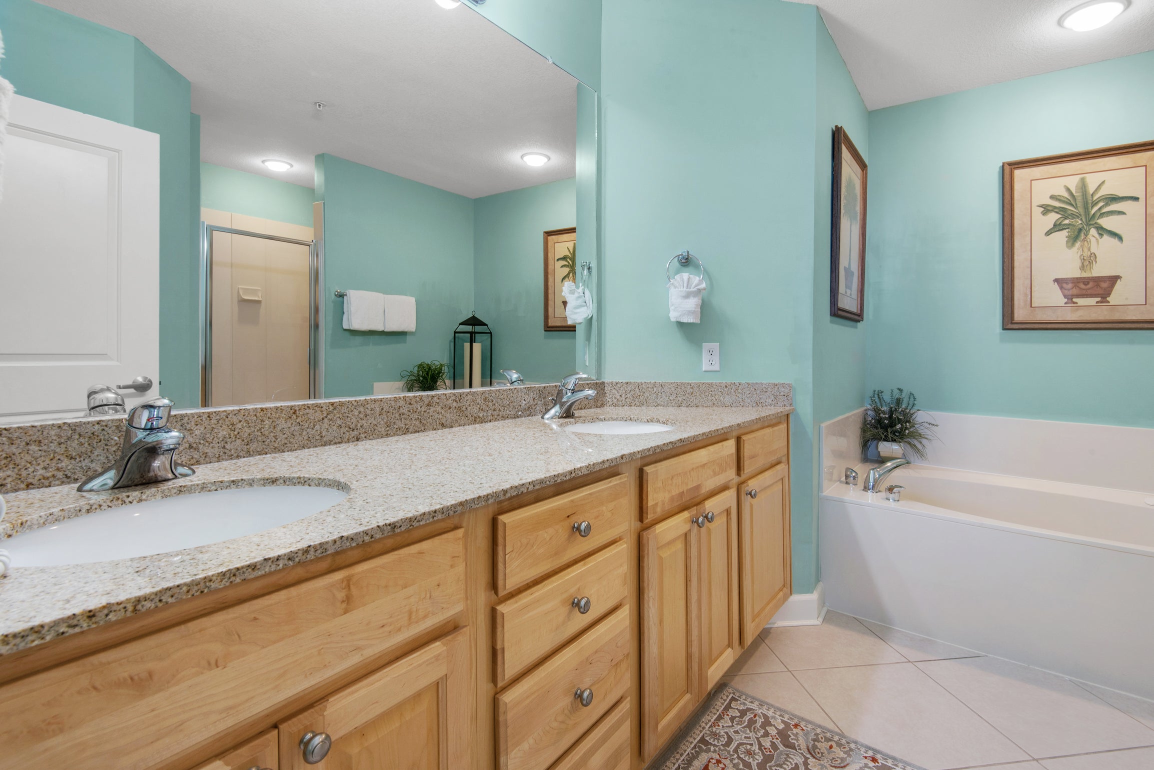 Master bathroom with double sinks