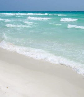 Beautiful white sand beach - steps away