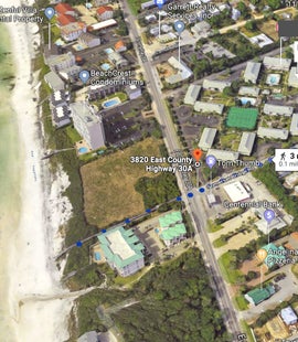 Map from Beachwood Villas C12 to the Beach