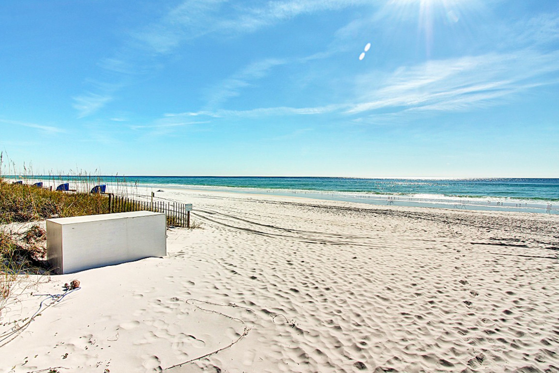 White sandy beachfront