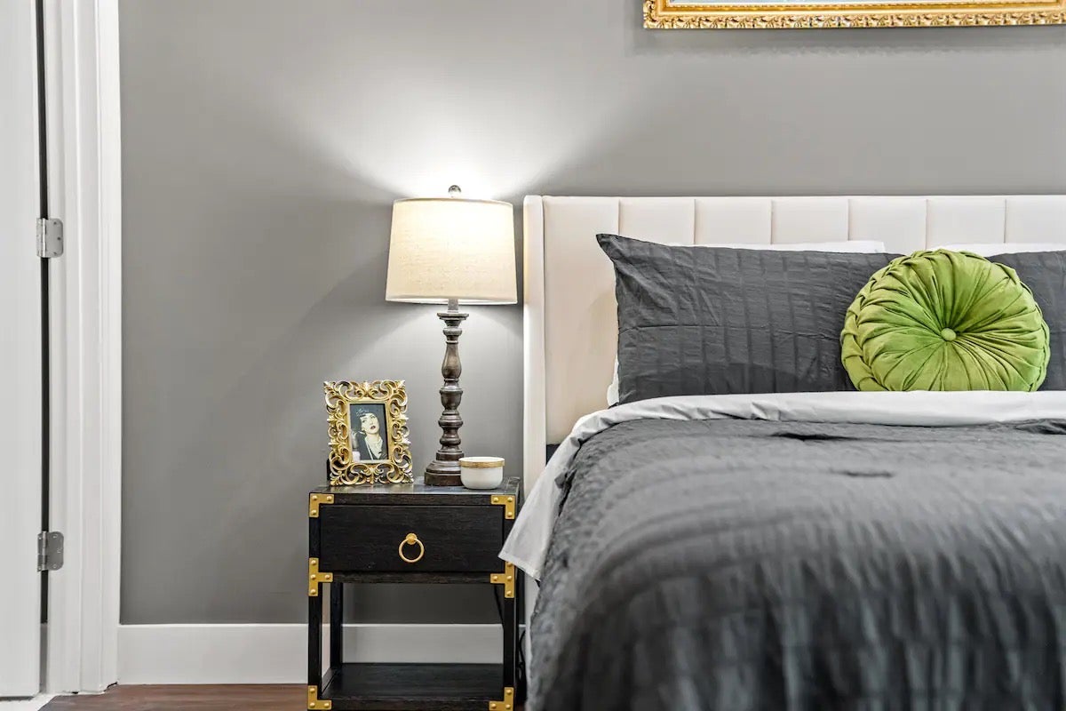 Guest bedroom with vintage decor