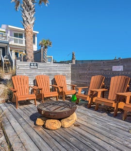 Walk right down to the fire pit on the sand!
