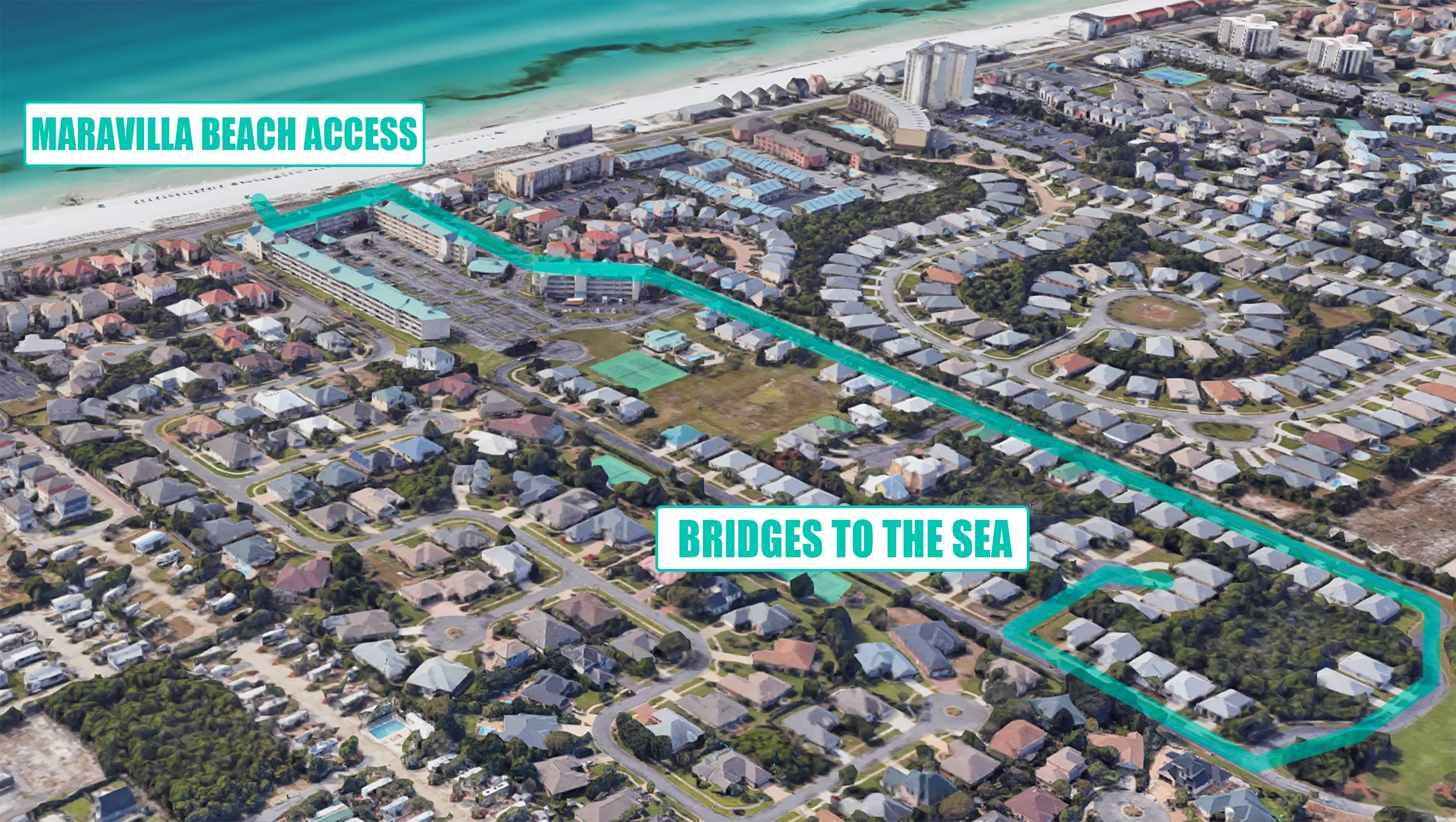 Bridges to the Sea Beach Access Map