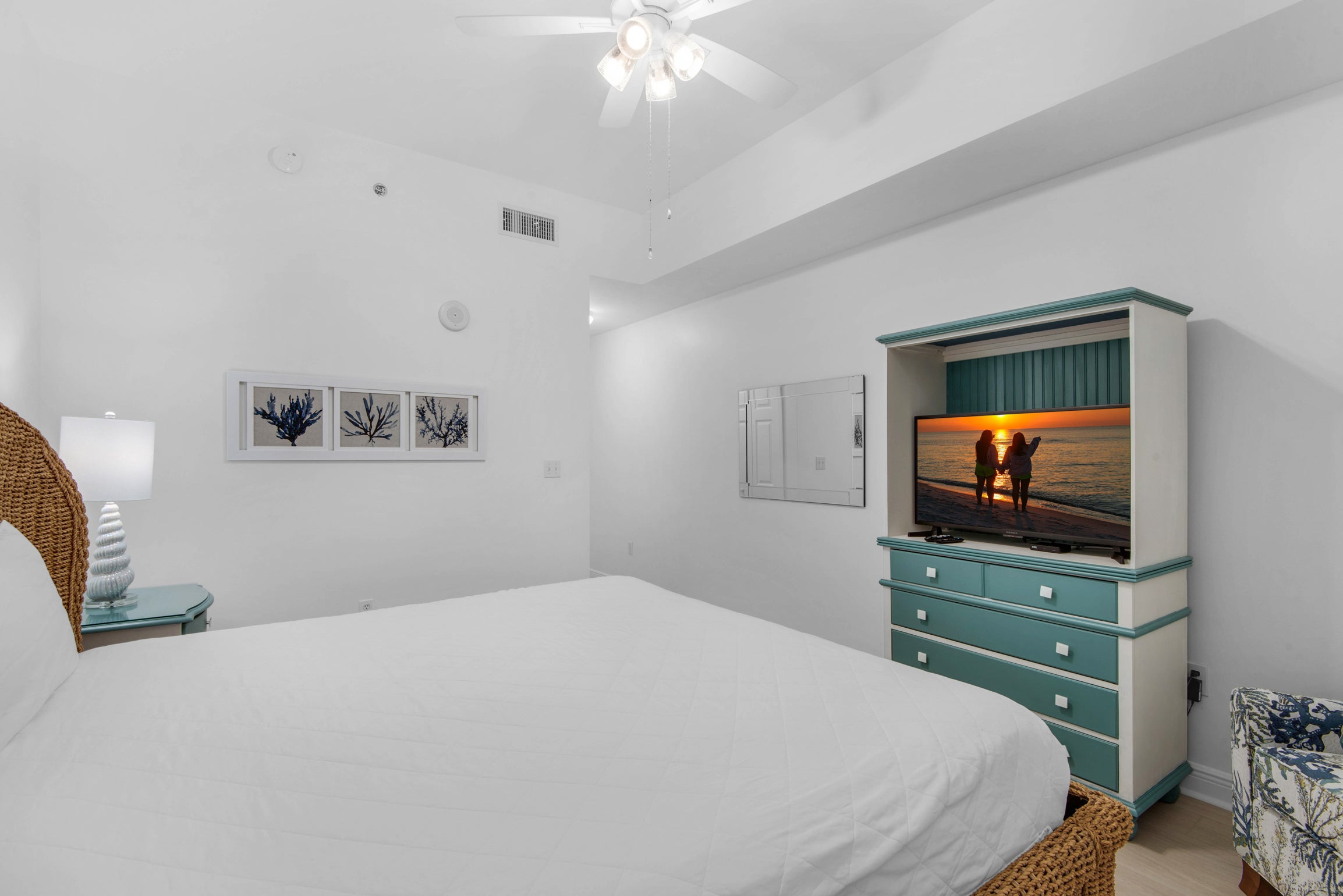 Guest bedroom with flat screen