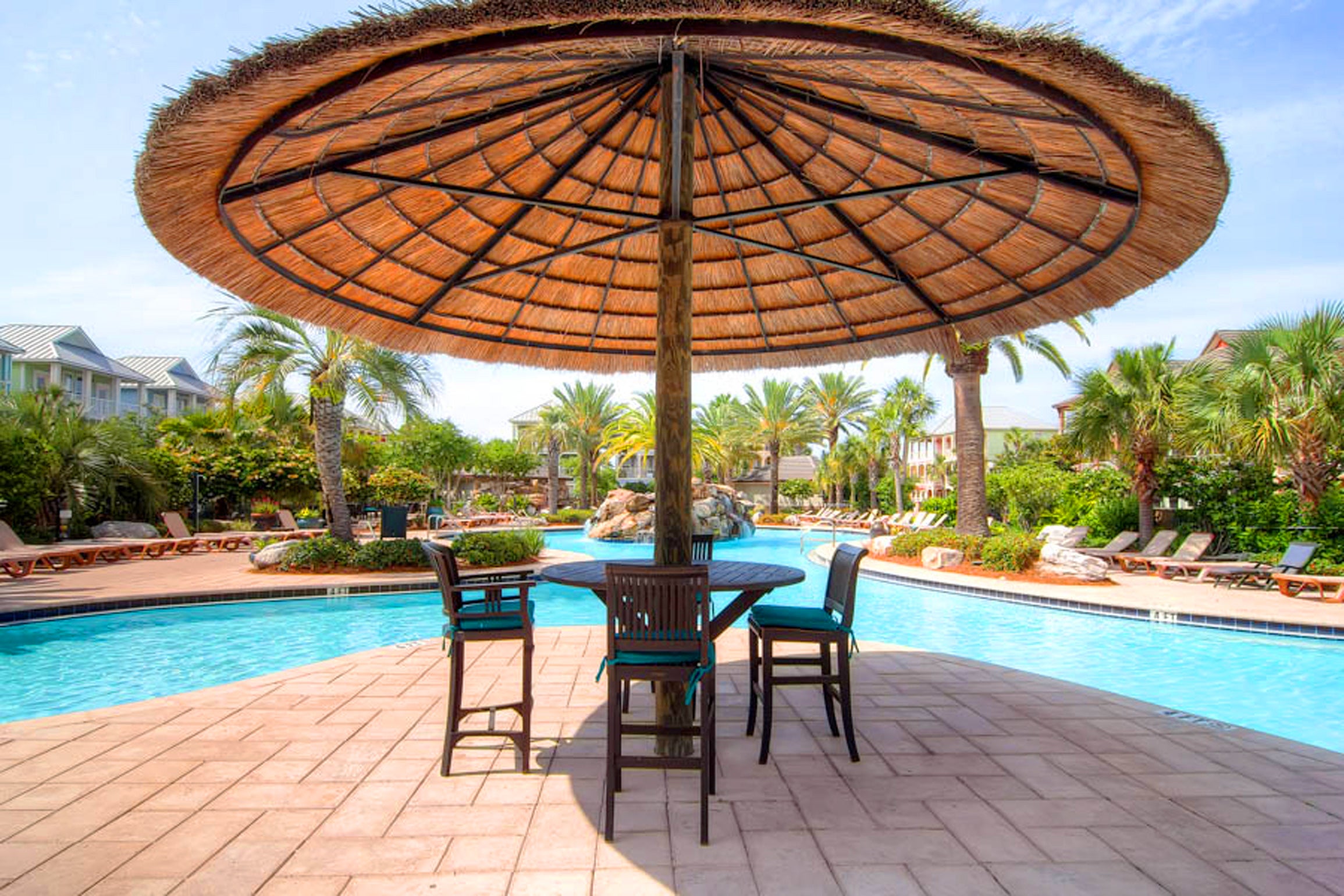 Palapa Shaded Tables- Villages of Crystal Beach