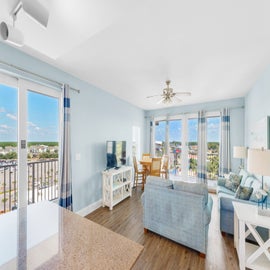 Living area with balcony access