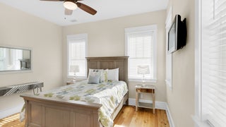 Guest bedroom is light and airy