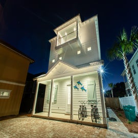 Night Shot of Fins Up in Crystal Beach