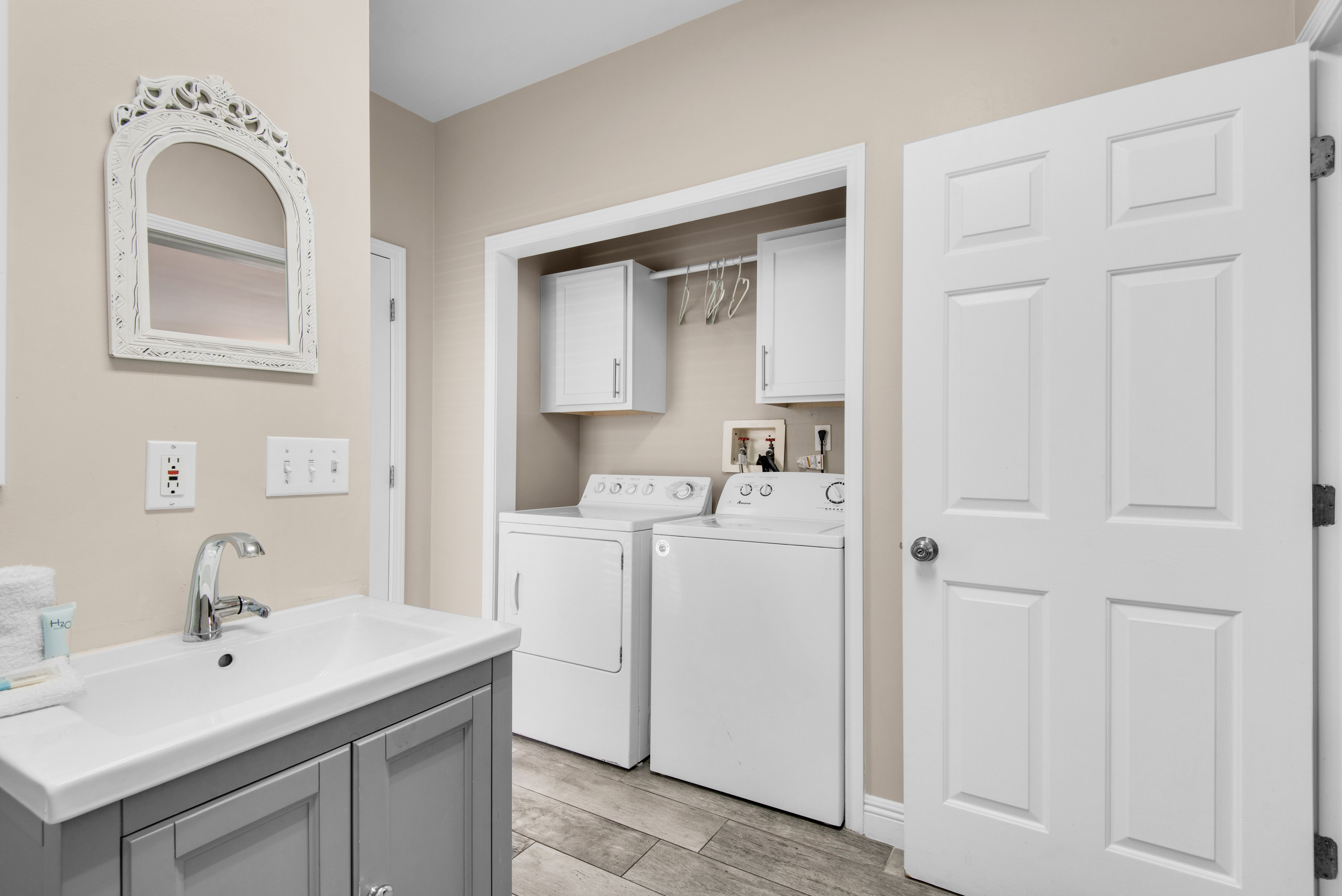 Guest bath with laundry room