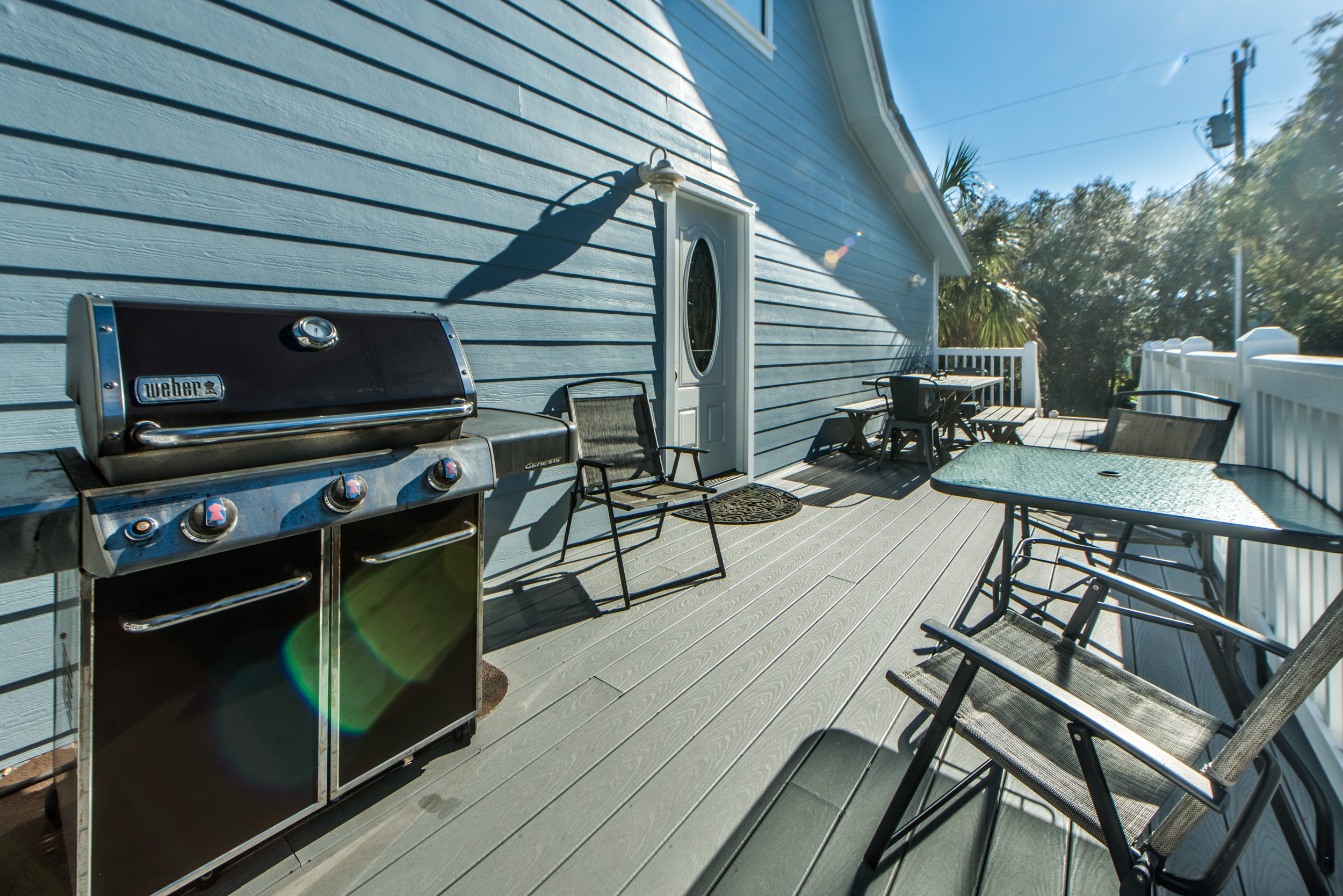 Huge Deck with Eating Areas and Gas Grill
