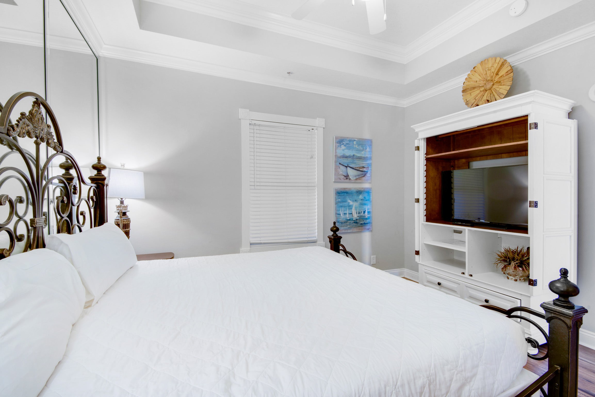 Master bedroom with flat screen TV