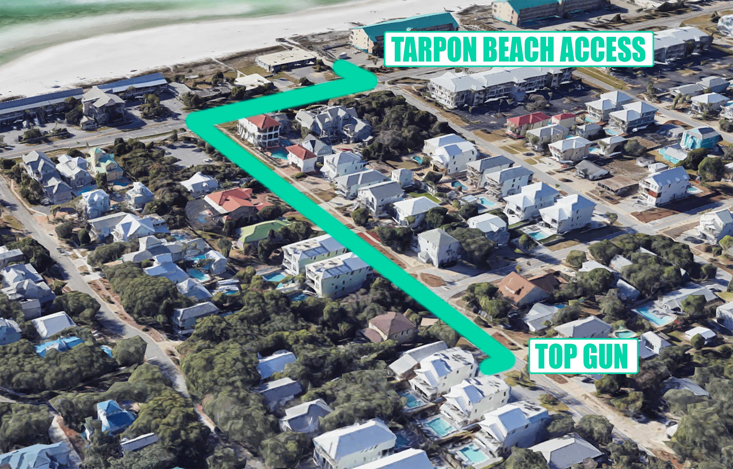 Top Gun Beach Access Map