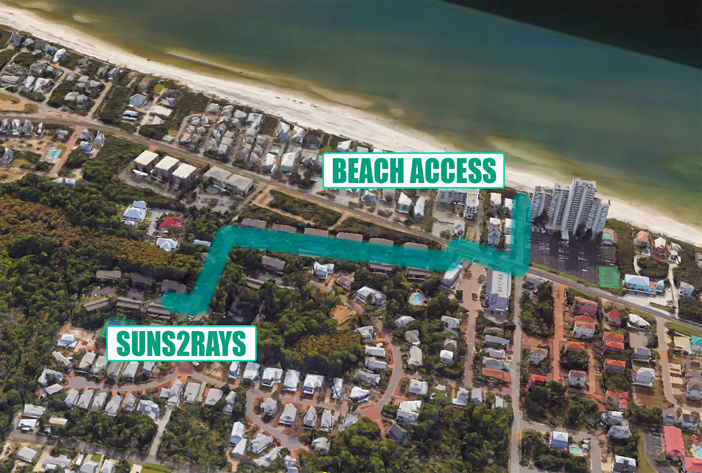 Suns2Rays Beach Access Map