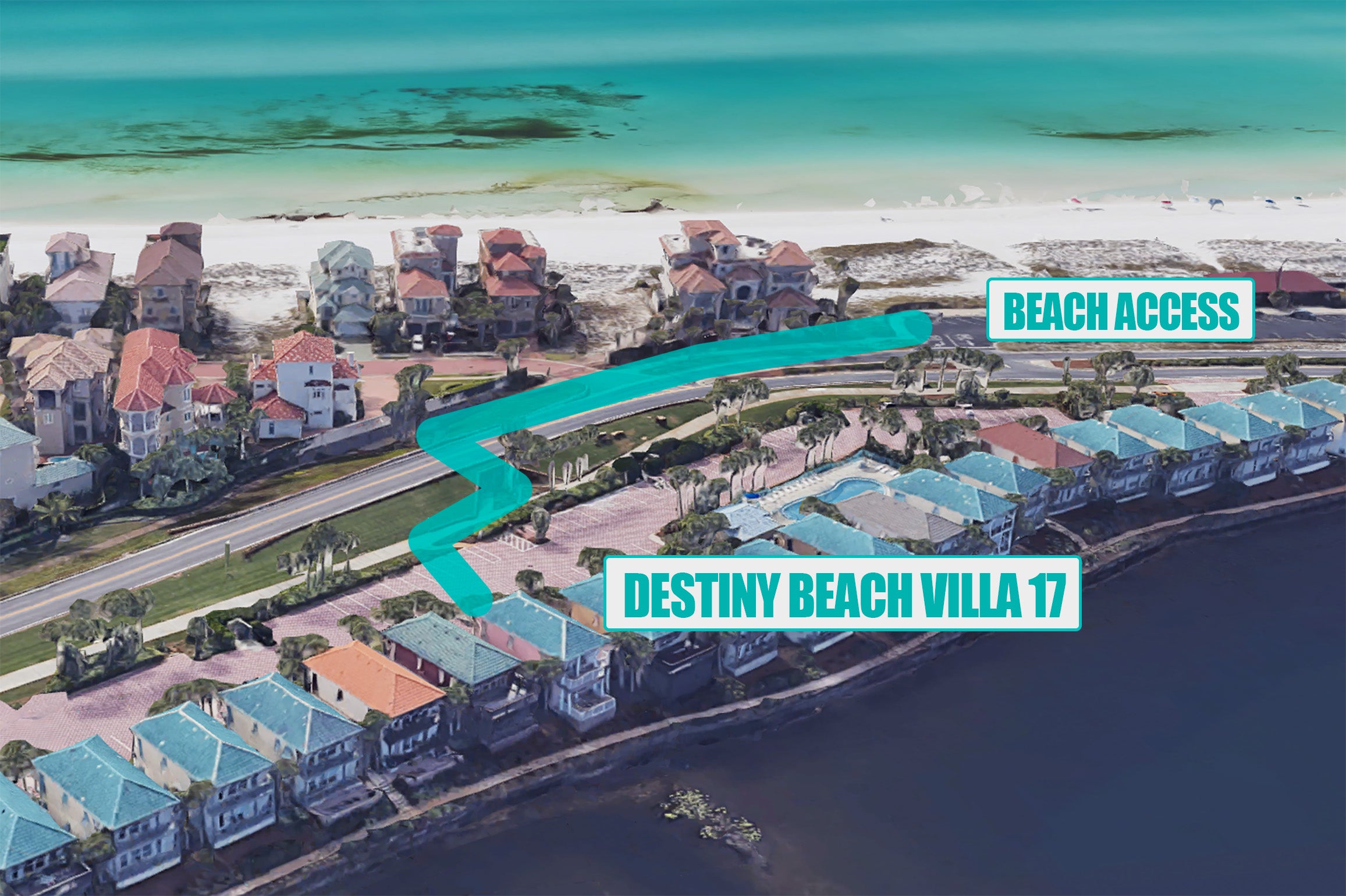 Destiny Beach Villa 17 Beach Access Map