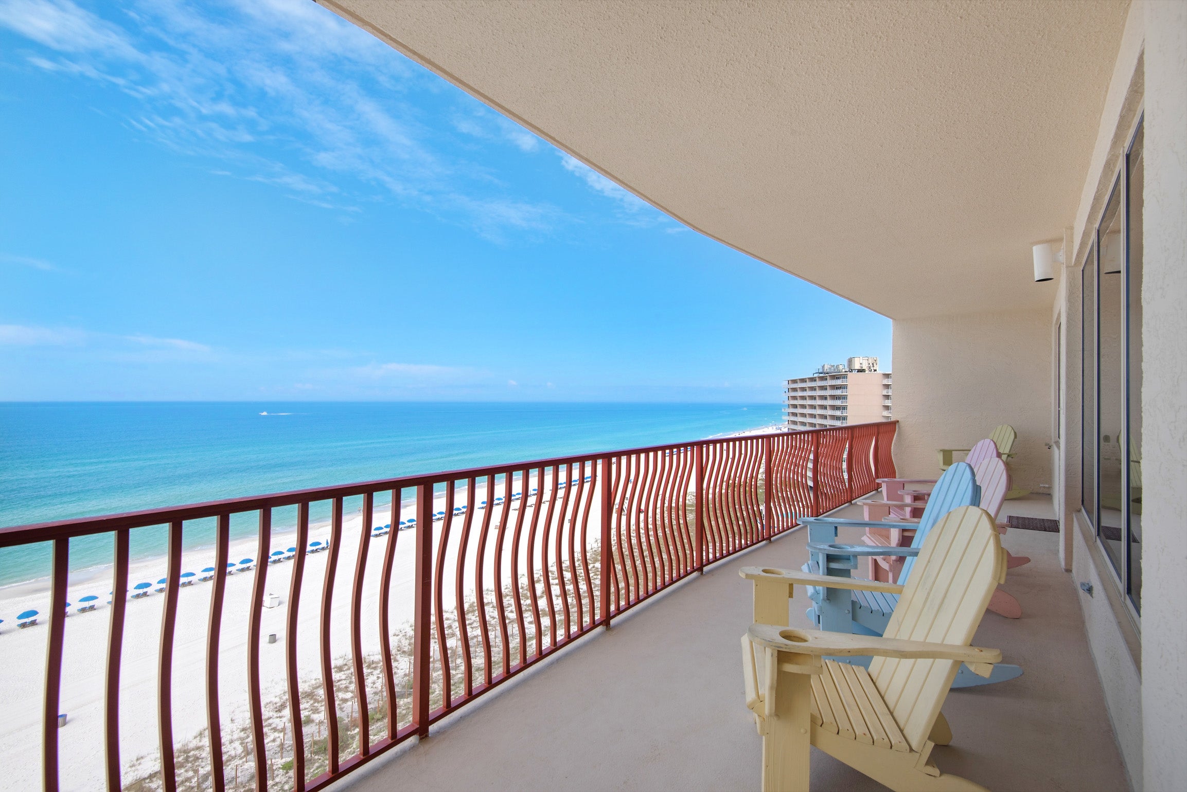 Stunning gulf views from the covered balcony