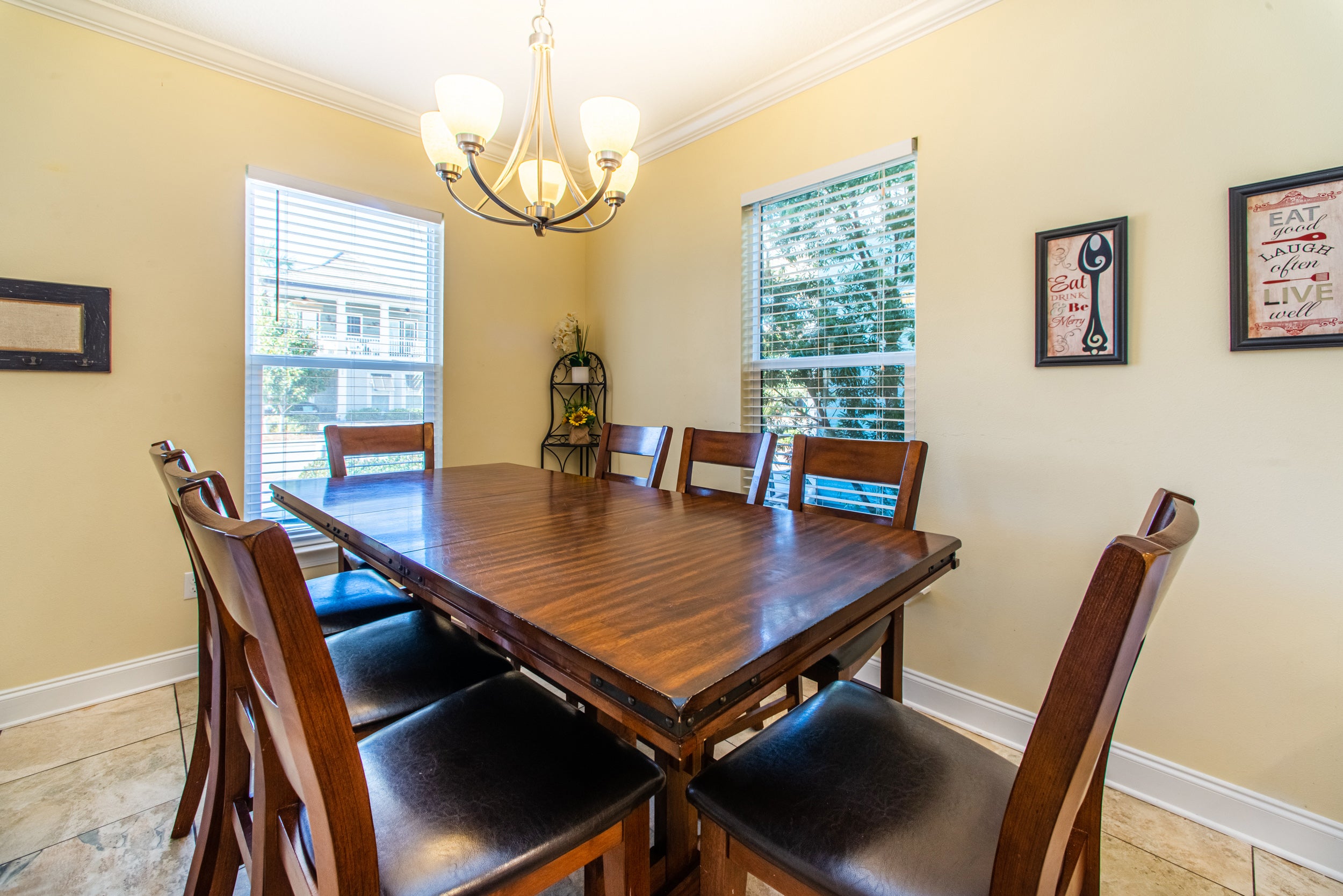 Dining room table seats 8