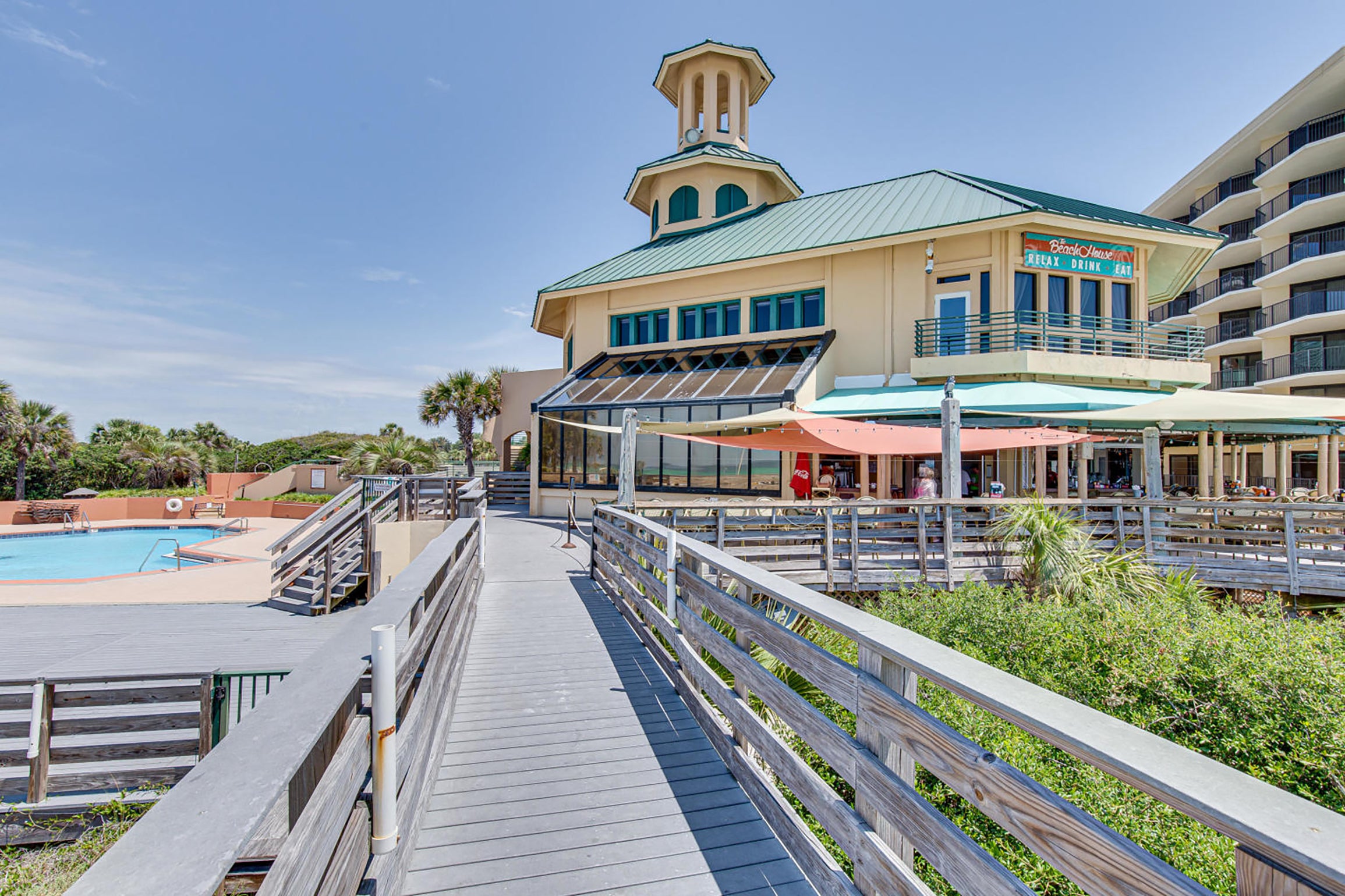 Grab a bite to eat at the Beach House