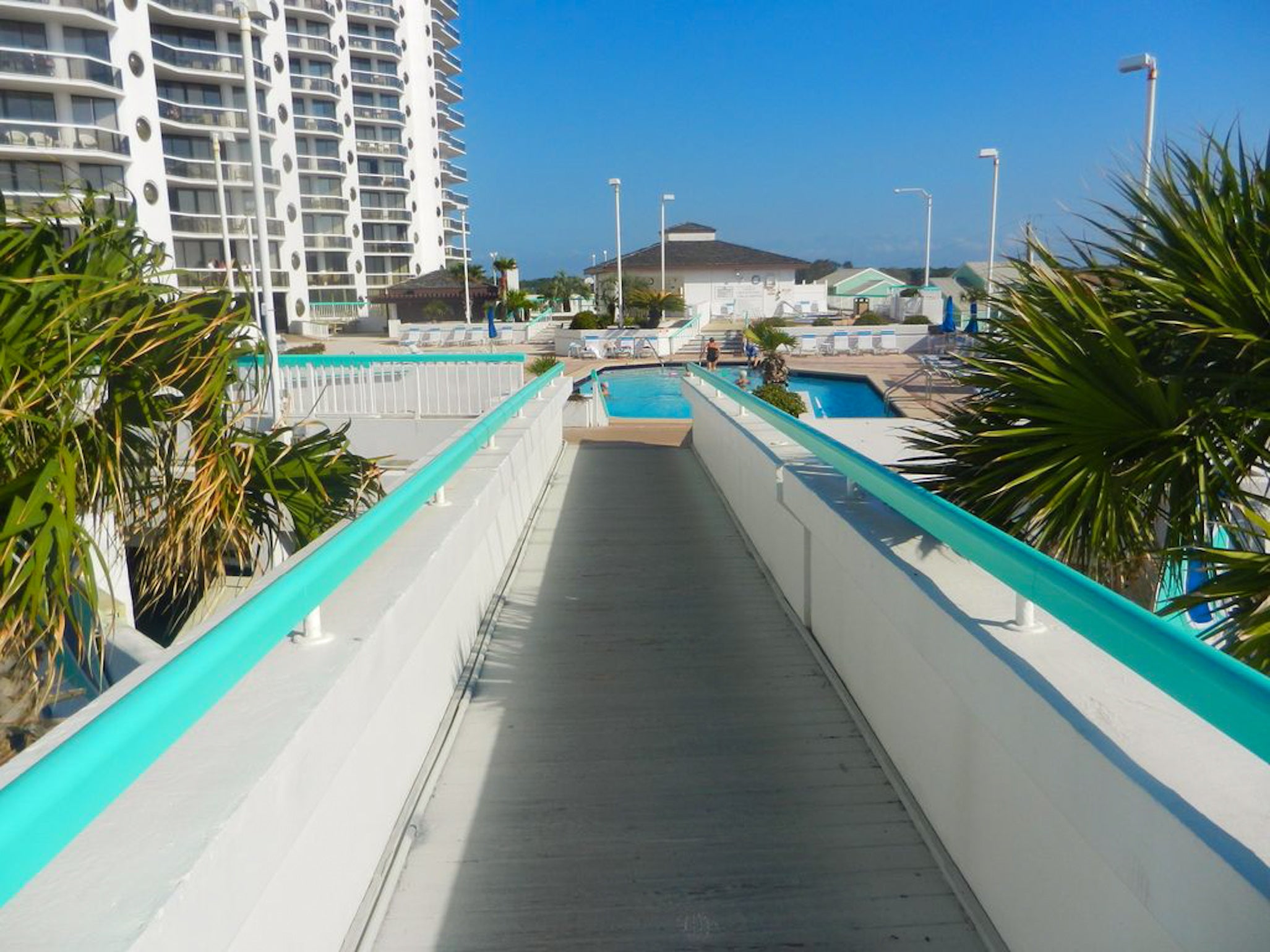 Walkway from the pool to the beach