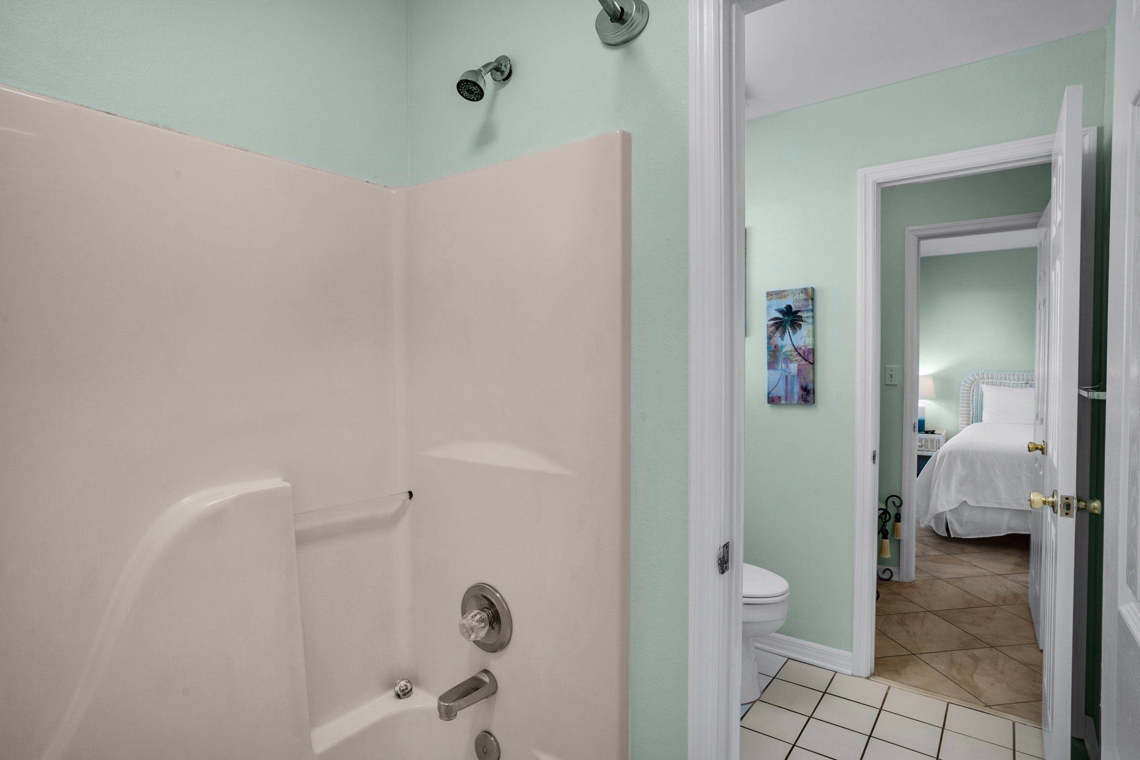 Shower/tub combo guest bathroom