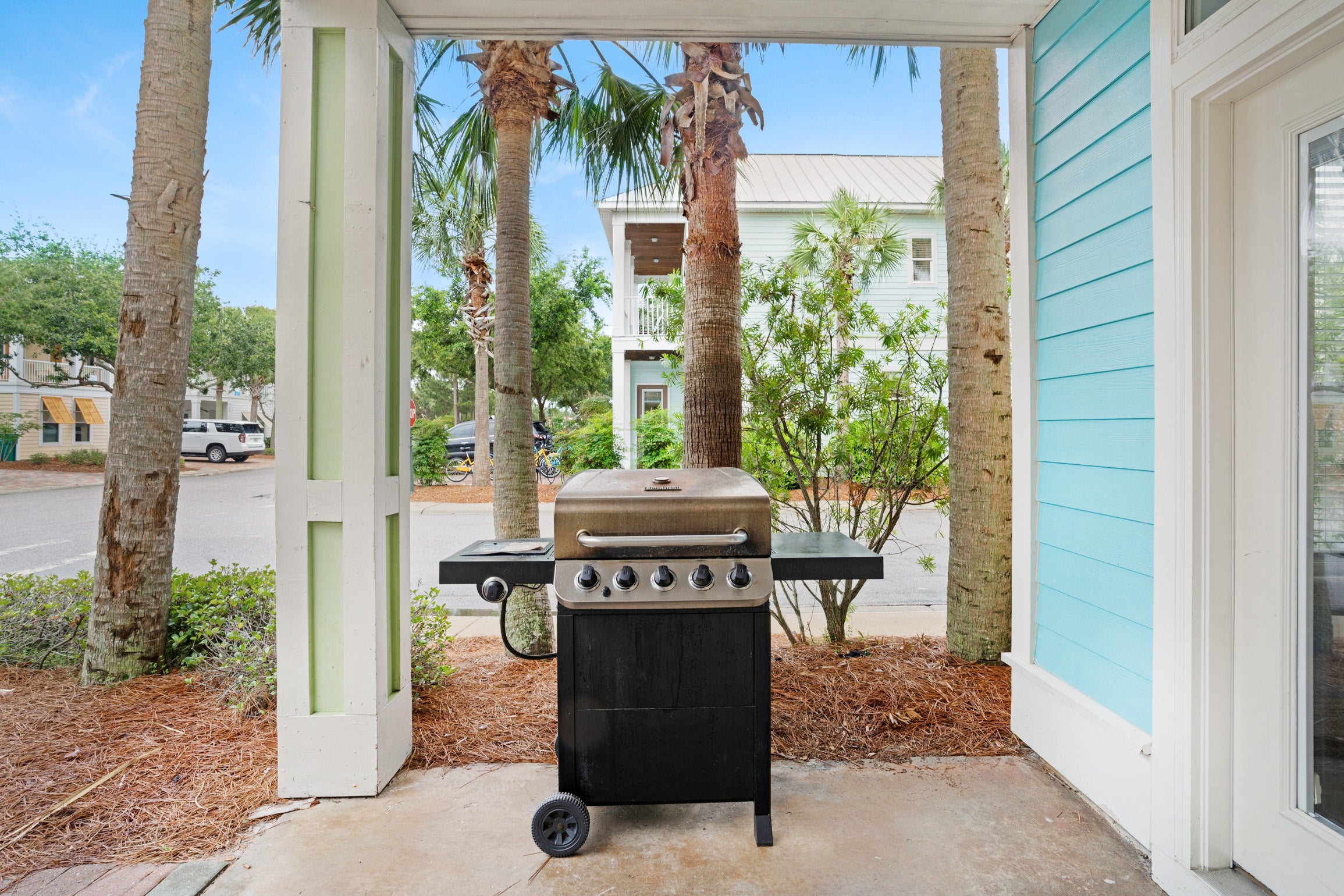 Grill on the front porch