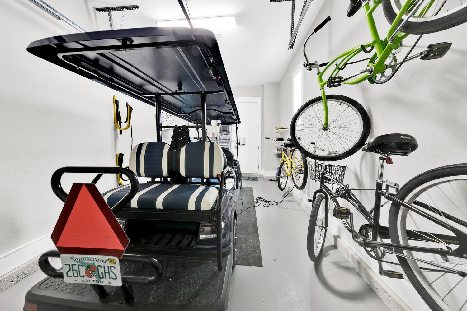 Golf cart and bikes