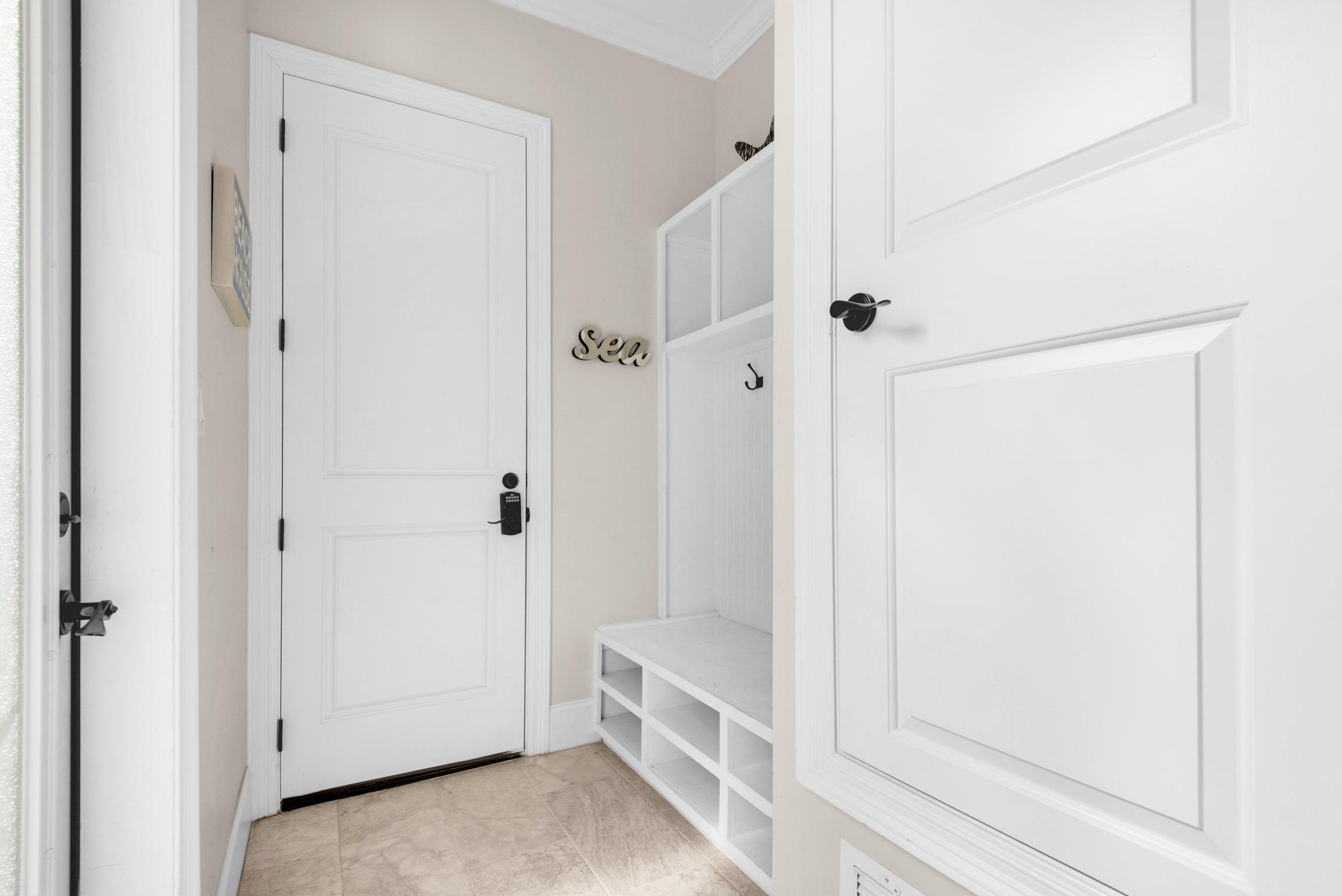 Mudroom to kick off your sandy shoes