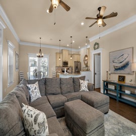 Living room to kitchen view