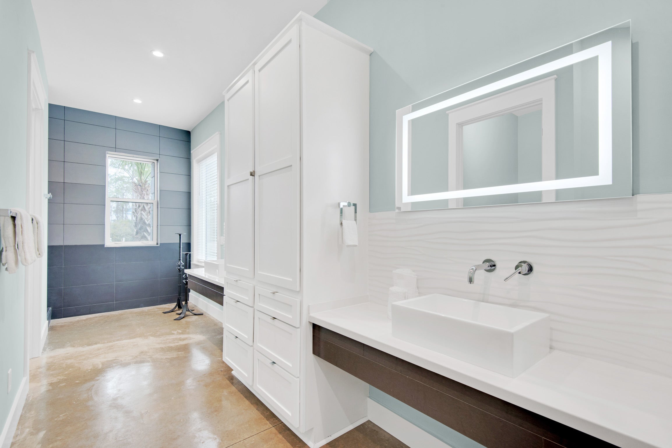 Master bathroom with dual vanities