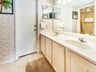 Master bathroom with dual sinks