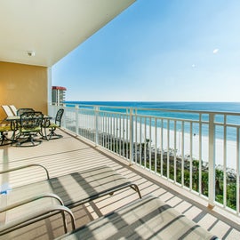 Relax on this large balcony