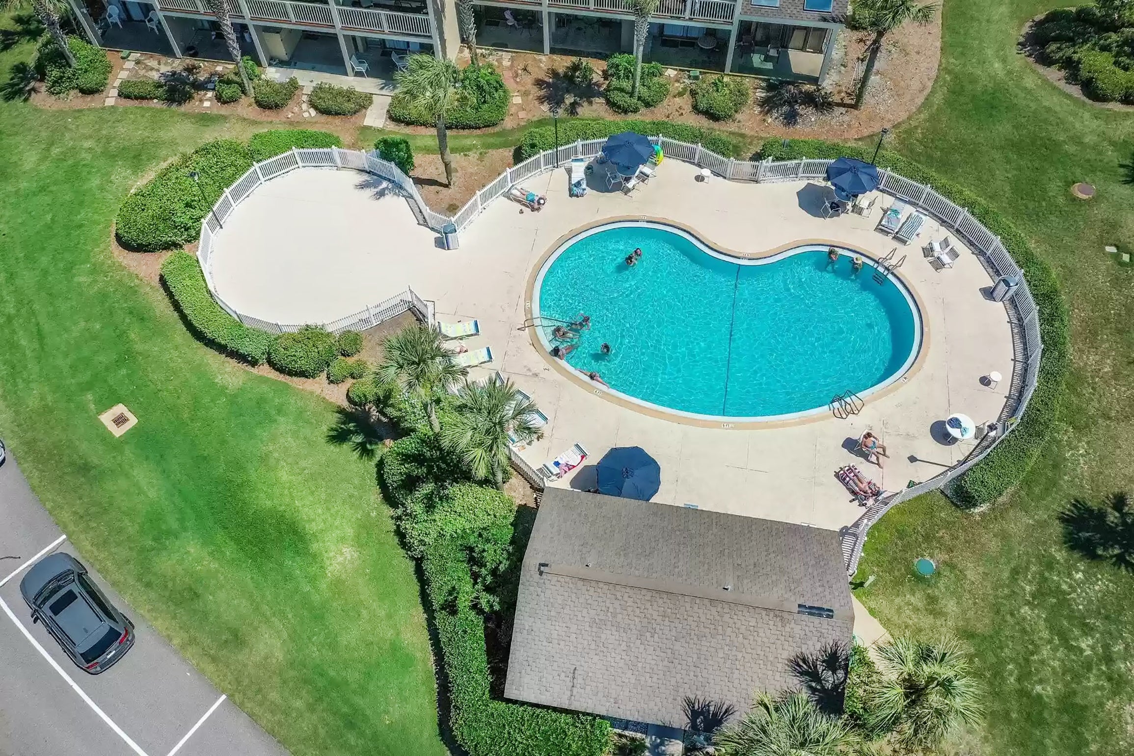 Aerial view of the pool