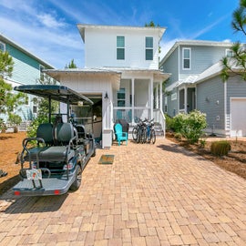 Golf cart and bikes!