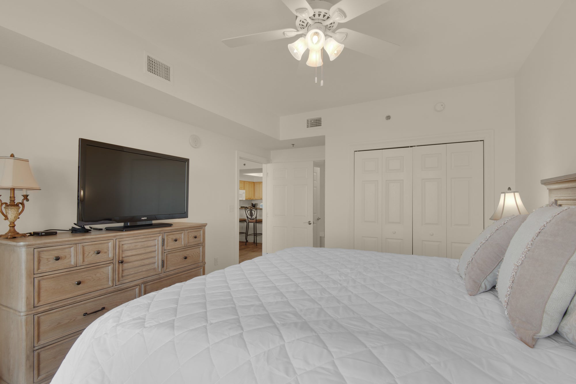 Master bedroom with flat screen TV