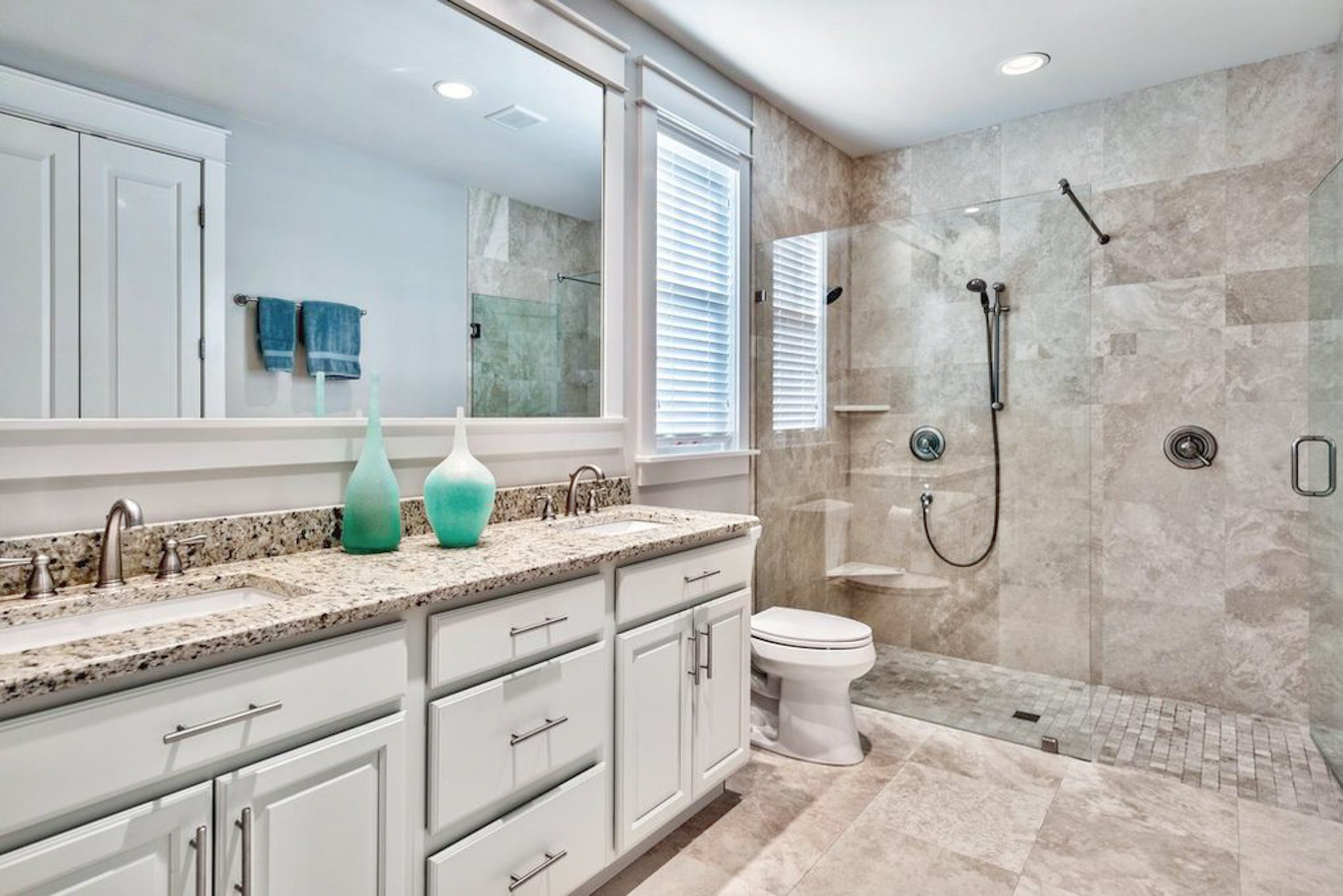 Master bath - dual sinks and walk-in shower