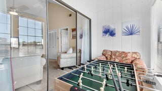 Sitting room with foosball
