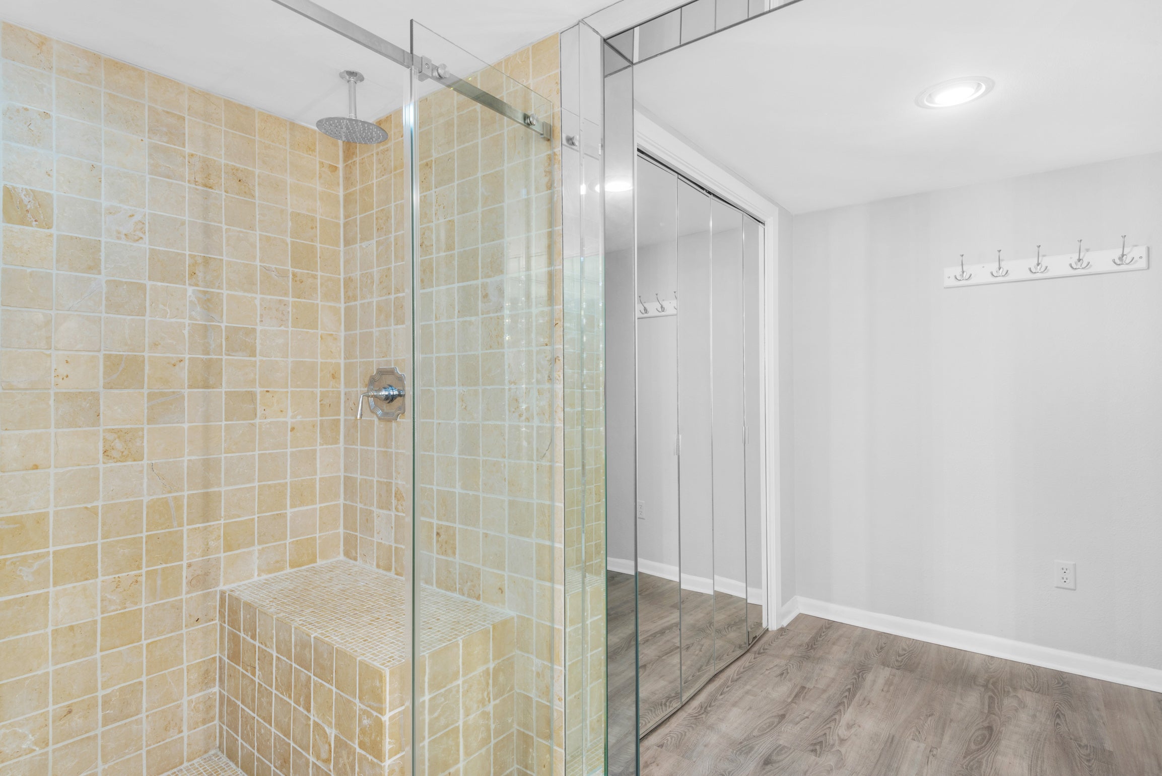Large walk-in shower in the Master