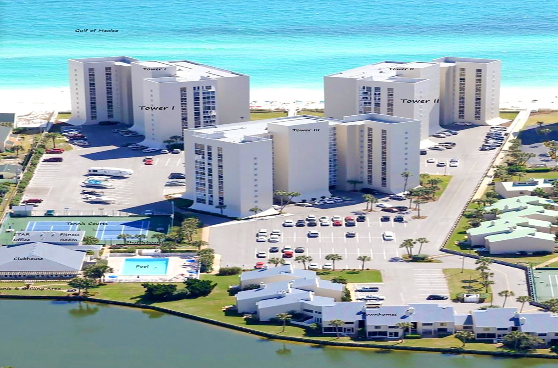 Aerial view of Shoreline Towers