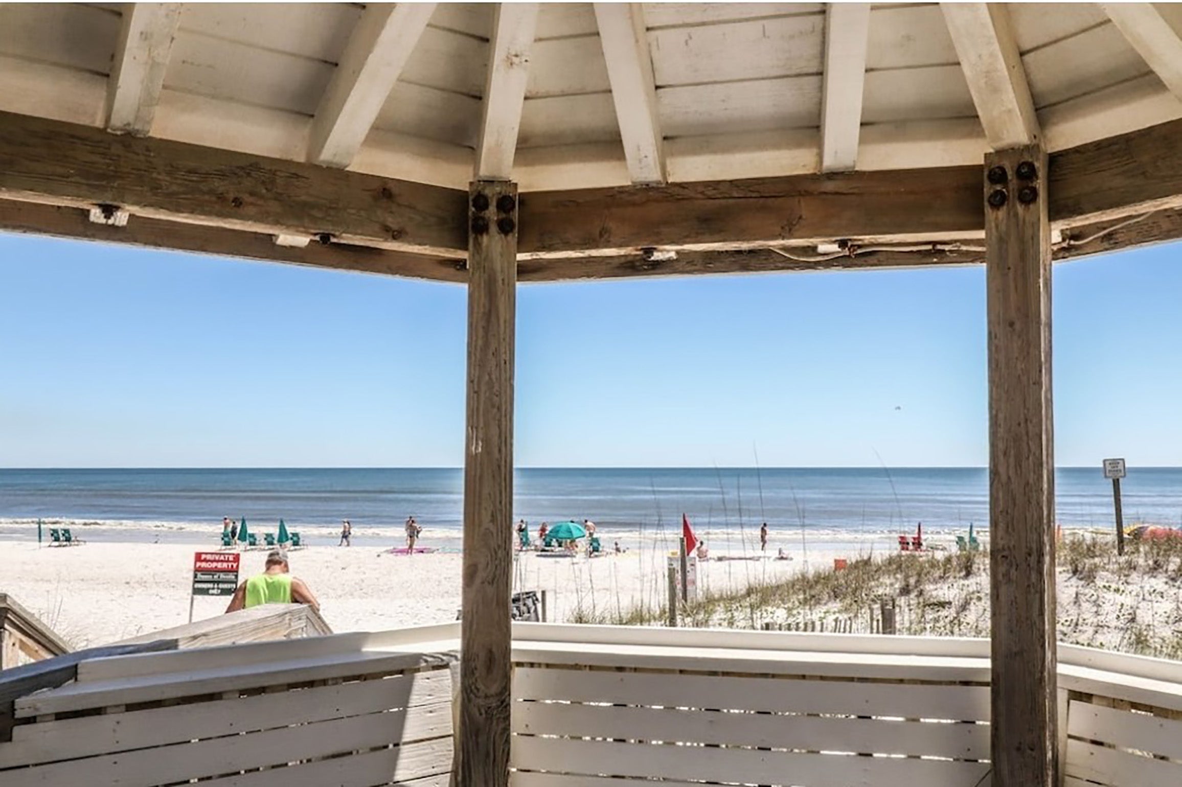 Enjoy your morning cup of coffee overlooking the Gulf from Southbay's gazebo