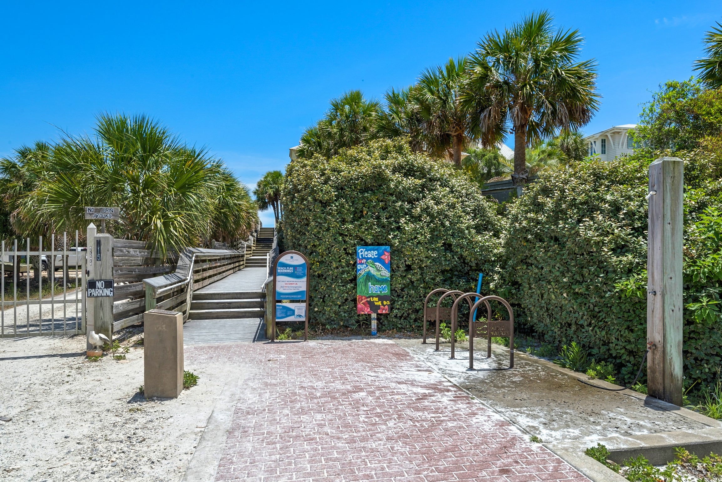 Rinsing Station and Bike Racks at Beach Access