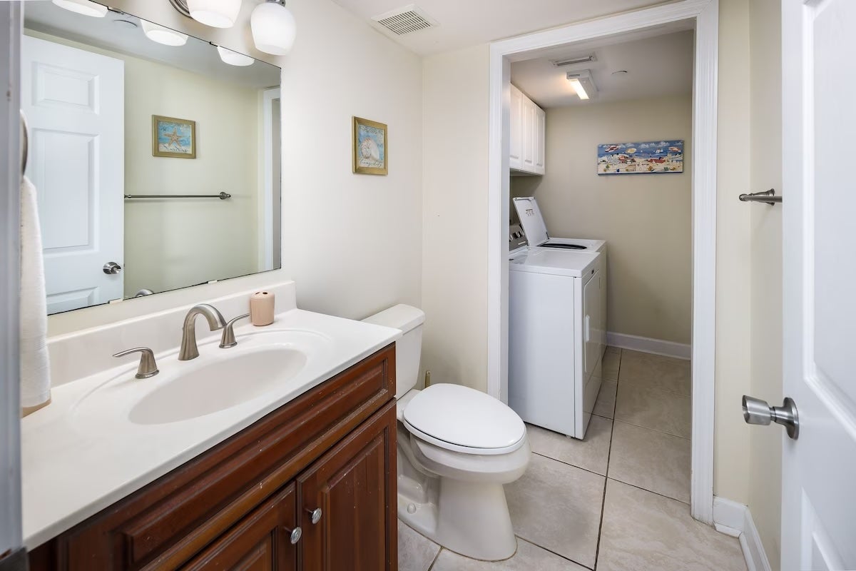 Guest bathroom and laundry