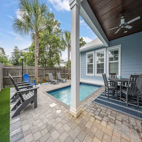 Back yard with pool