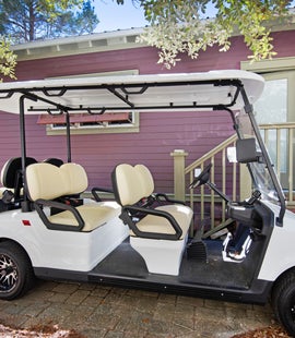 Go for a ride on the golf cart!