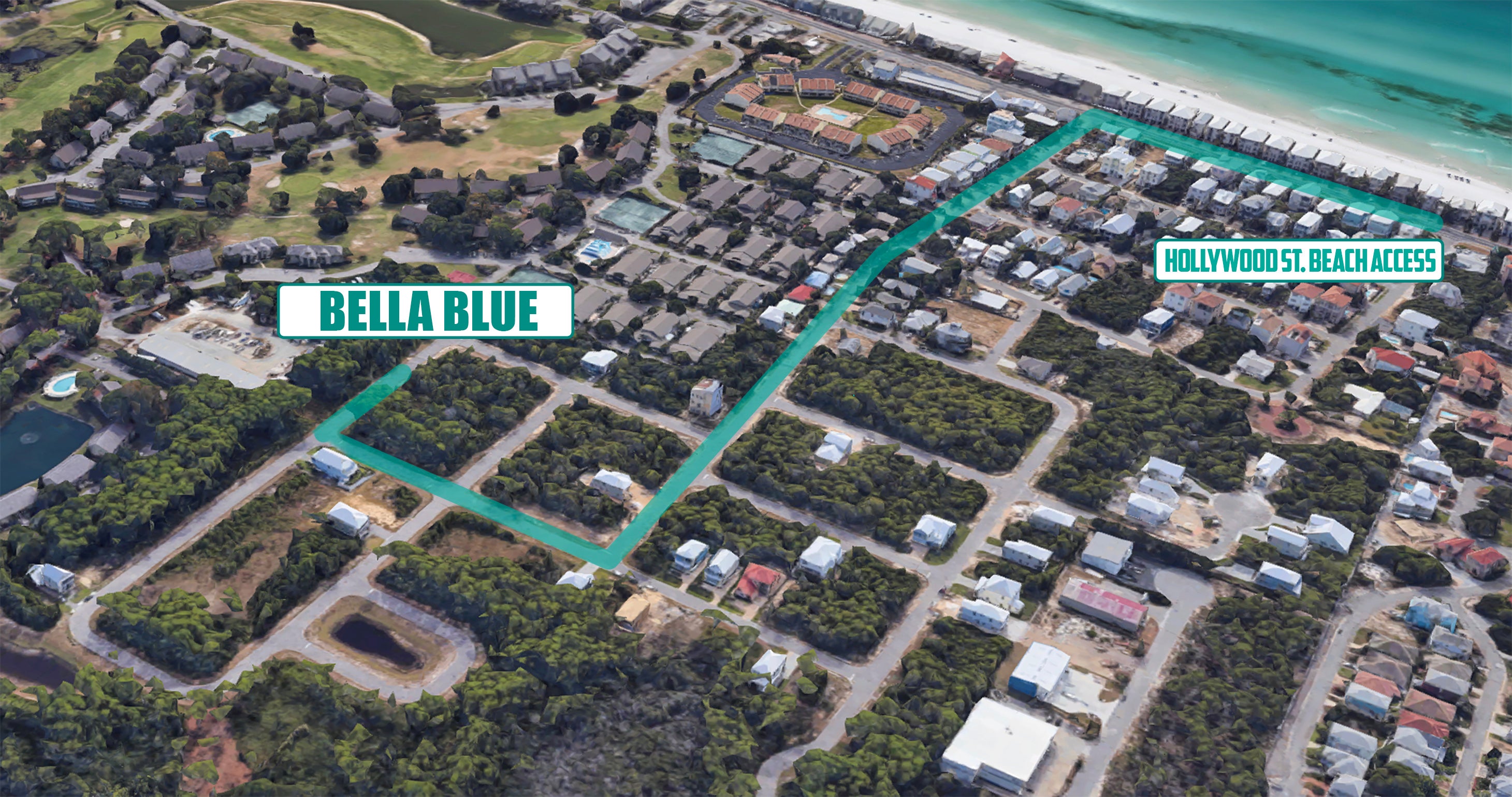 Bella Blue Beach Access Map