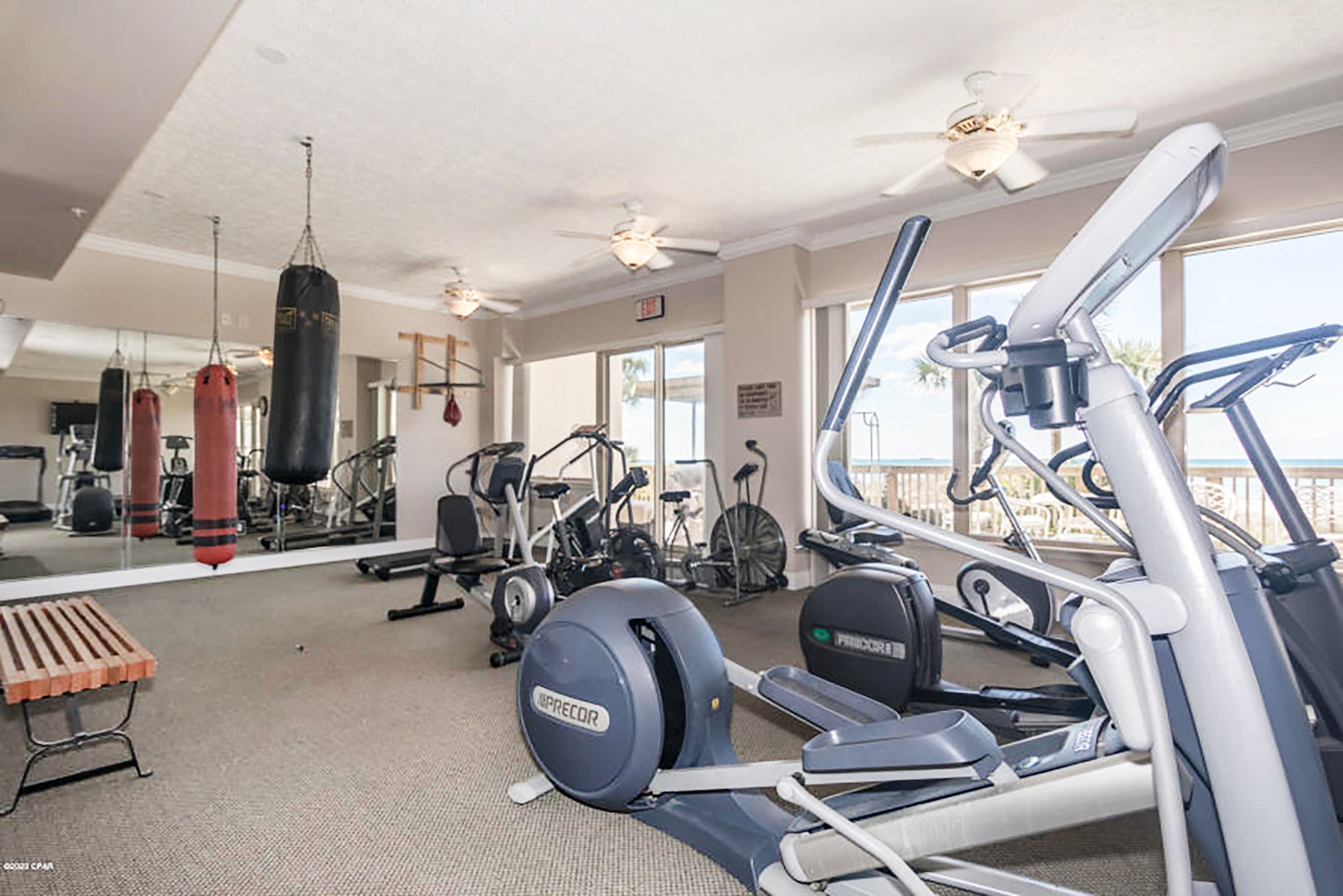 Beach front exercise room